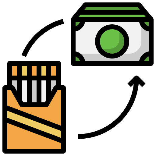Money quit smoking cigarette nicotine icon Money quit smoking cigarette nicotine icon