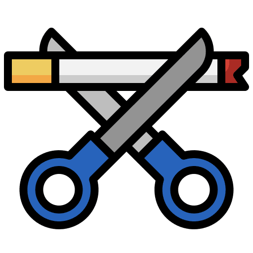Scissors cigarette scissors healthcare and medical icon