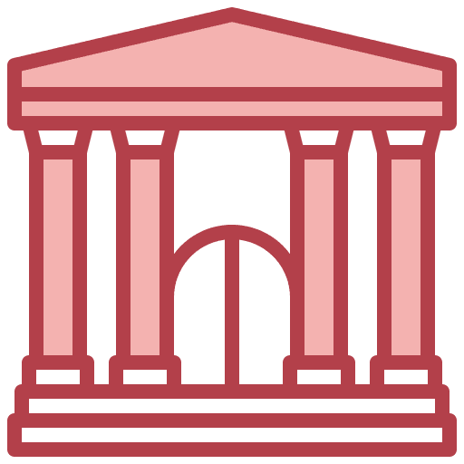 Court building courthouse law icon