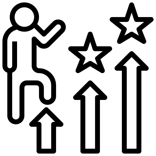 Improve business and finance accomplishment improve icon