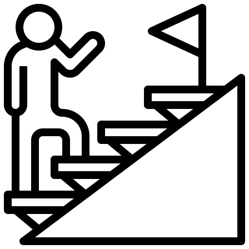 Stairs progress goal objective icon