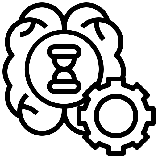 Brain mind education setting icon Brain mind education setting icon