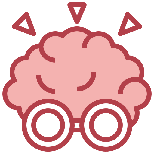 Brain eyeglasses intelligence think icon Brain eyeglasses intelligence think icon