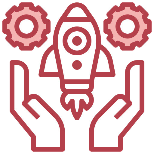 Creation startup gear innovation icon