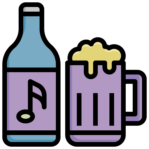Beer alcoholic drinks music birthday and party icon