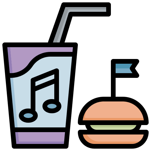 Food fast food music food and restaurant icon