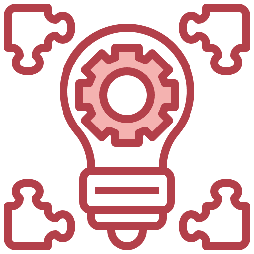 Solution light bulb puzzle invention icon Solution light bulb puzzle invention icon