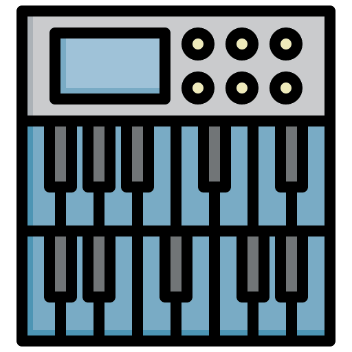 Piano musical instrument synthesizer electronics icon Piano musical instrument synthesizer electronics icon