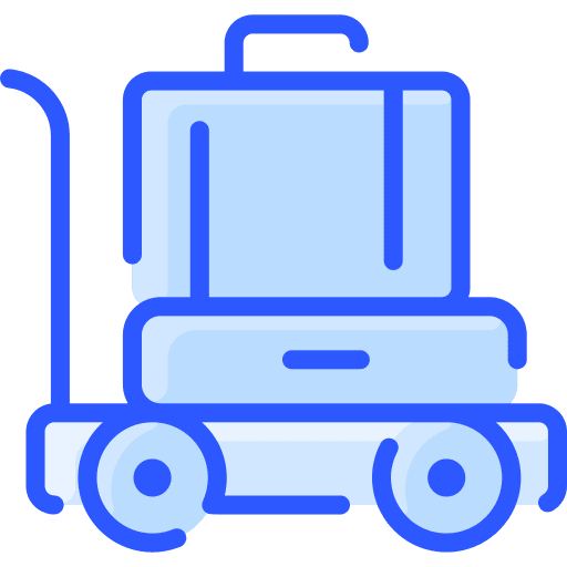 Luggage cart moving trolley transportation icon Luggage cart moving trolley transportation icon
