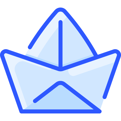 Paper boat art and design craft fold icon Paper boat art and design craft fold icon
