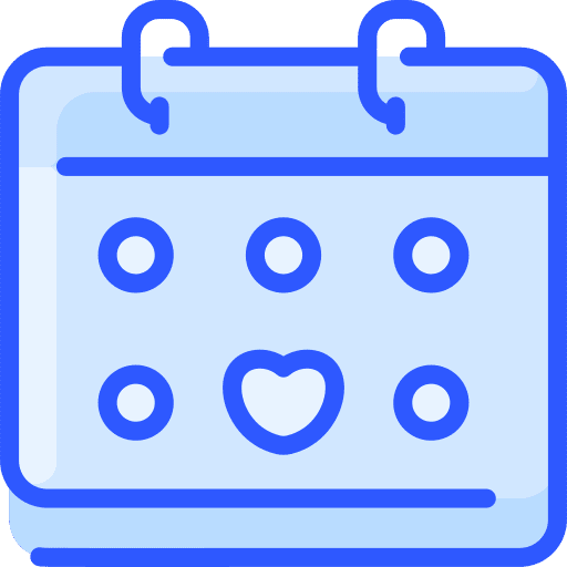 Calendar love schedule heart icon