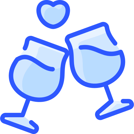Cheers food and restaurant champagne love icon