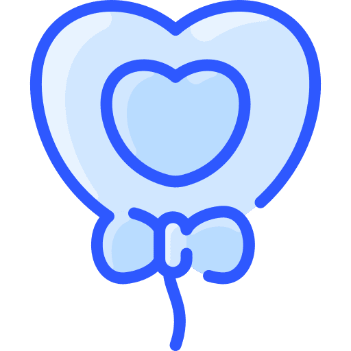 Balloon heart birthday celebration icon Balloon heart birthday celebration icon