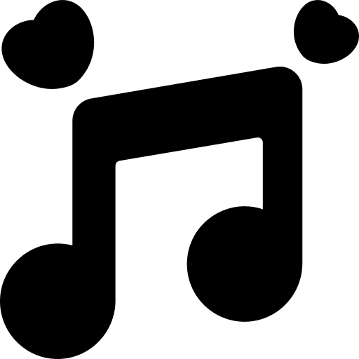 Musical note song quaver heart icon
