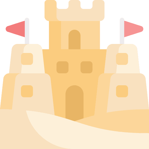 Sand castle season sand castle beach icon