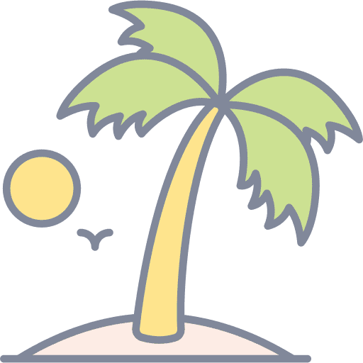 Island palm palm tree holidays icon