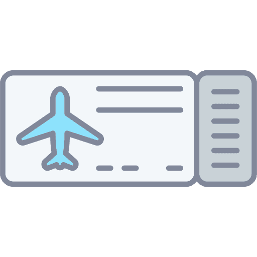 Plane ticket flight airplane ticket warranty icon