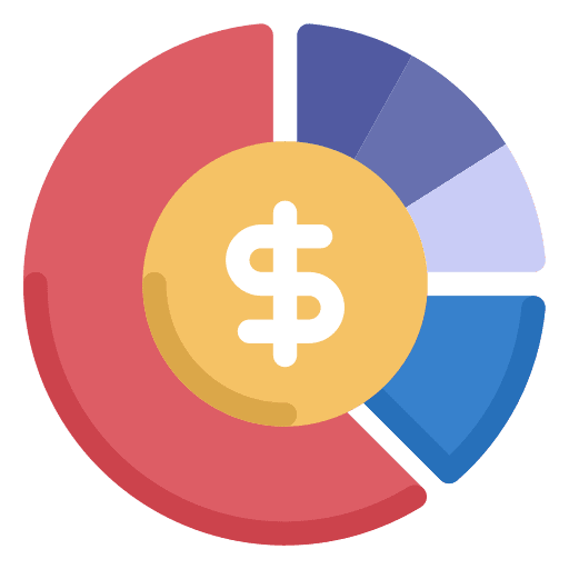 Budget analytics dollar stats icon