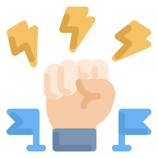 Motivation hands and gestures flag motivate icon