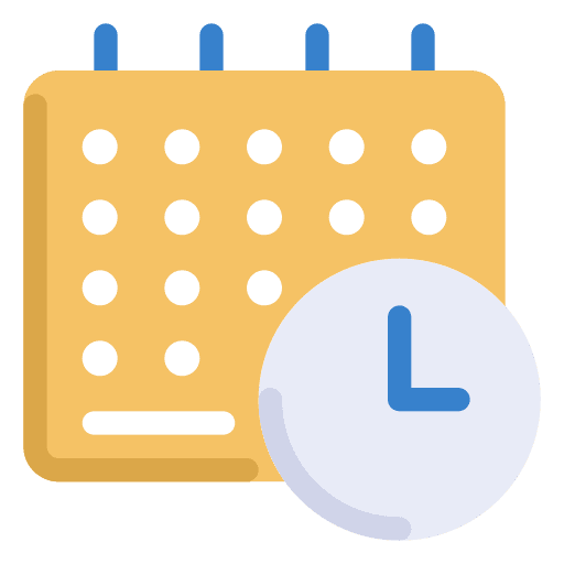 Schedule time and date calendar clock icon