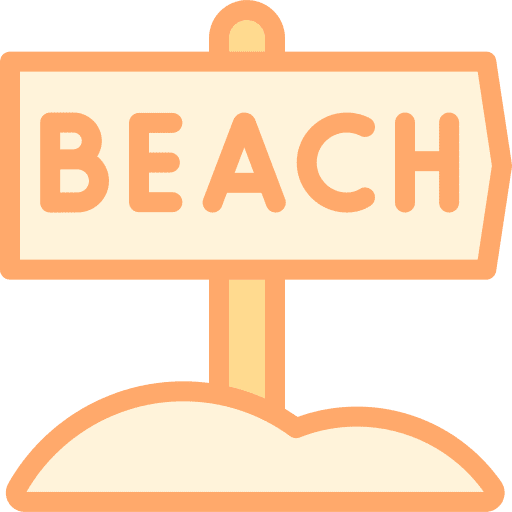 Beach signaling directional orientation icon