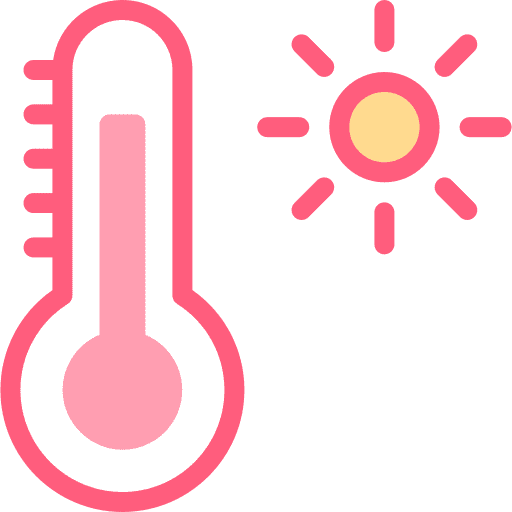 Hot weather degree temperature climate icon