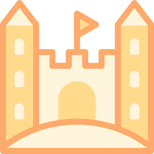 Sand castle holidays summertime sand toy icon