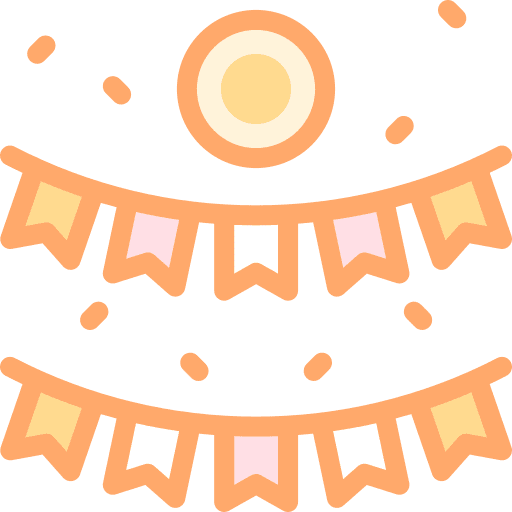 Bunting decoration celebration party icon