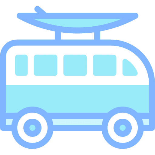 Surf van automobile surf van transportation icon