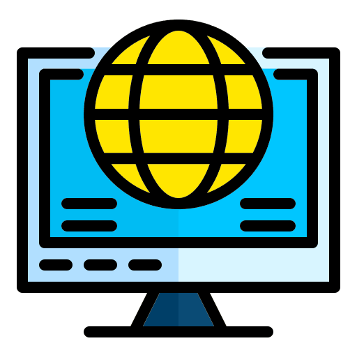 Web browser network seo and web globe icon