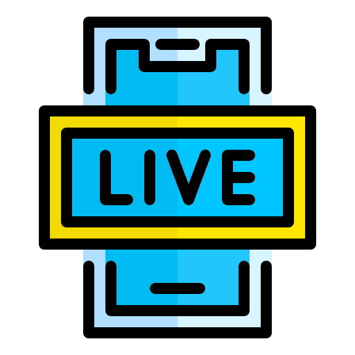 Live streaming live broadcast devices live streaming icon Live streaming live broadcast devices live streaming icon