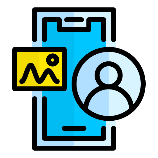 Profile user social media mobile application icon Profile user social media mobile application icon