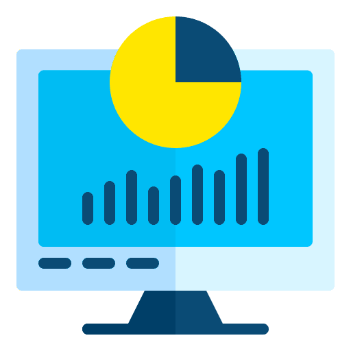 Data analytics presentation web analytics computer icon Data analytics presentation web analytics computer icon