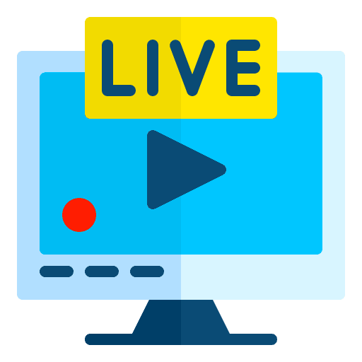 Live channel computer entertainment stream icon