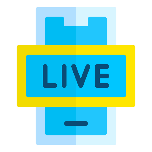 Live streaming electronics live broadcast social media icon Live streaming electronics live broadcast social media icon