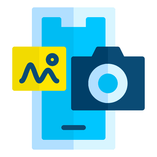 Mobile camera capture lens hobbies and free time icon