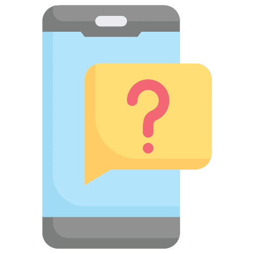 Question mobile phone chat education icon