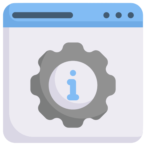 Setting gear information seo and web icon