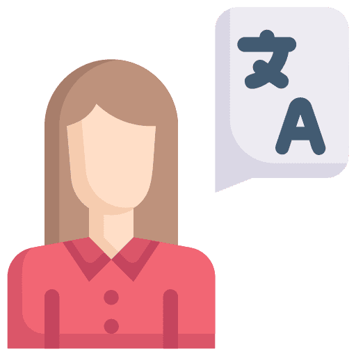 Translator professions and jobs online languages icon