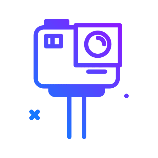Action camera technology record photo camera icon