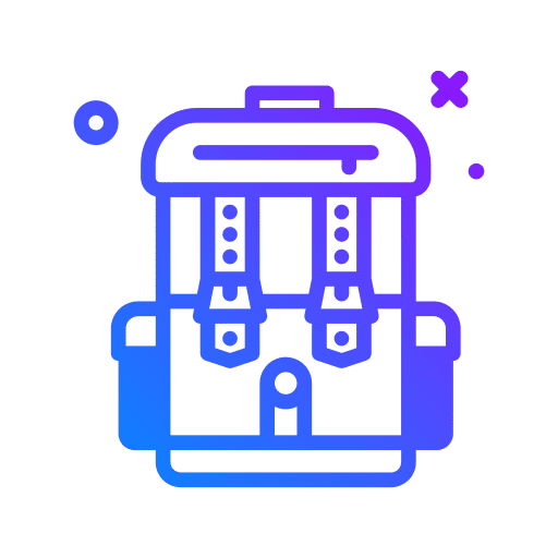 Backpack bag baggage backpack icon