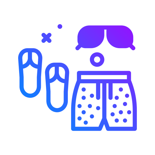 Clothing summer slippers shorts icon