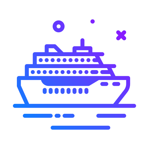 Cruise ship boat transport icon