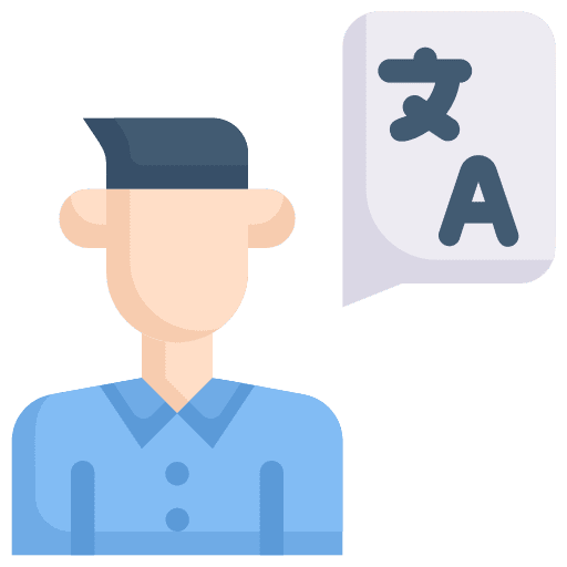 Translator man translation education icon