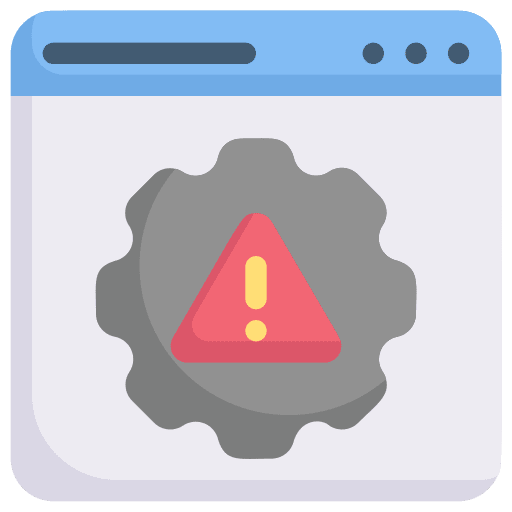 Warning signaling communications gear icon