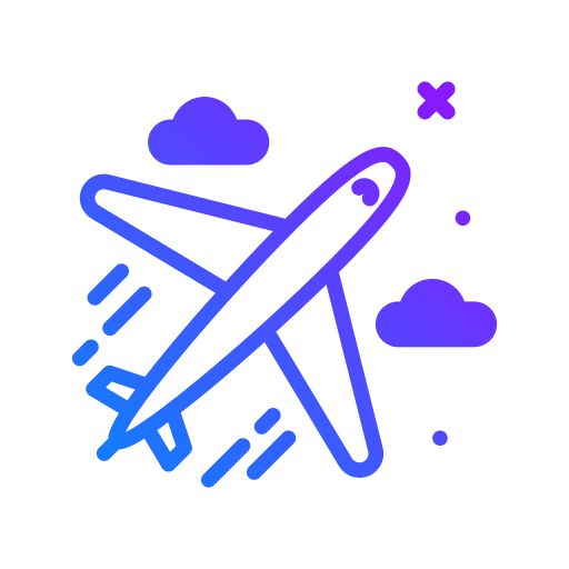 Flight travel cloud aeroplane icon