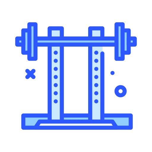 Gym equipment sports and competition machine weight bar icon