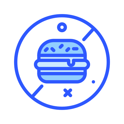 No fast food burger diet signaling icon