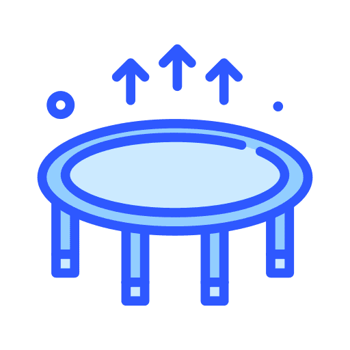 Trampoline sports and competition jumping leisure icon