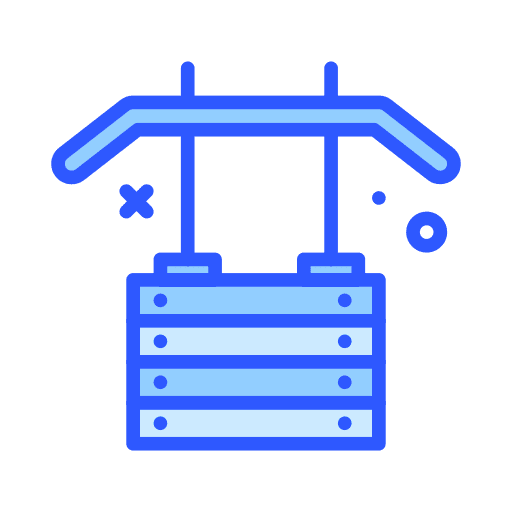 Gym equipment sports and competition weight bar equipment icon